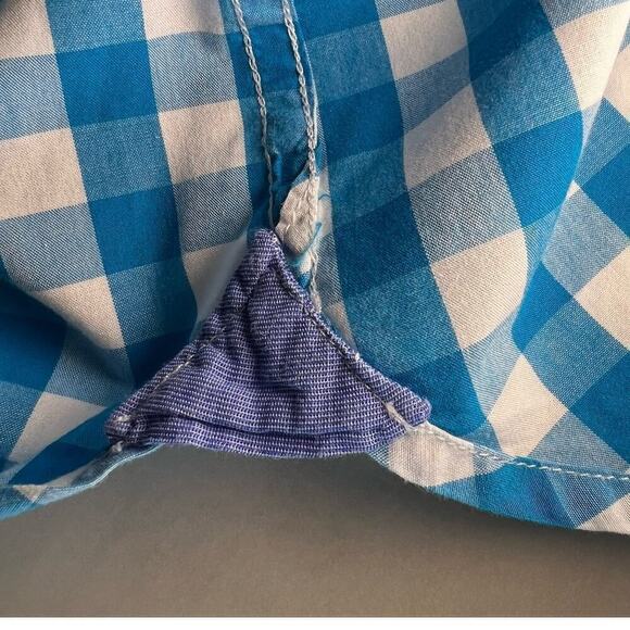 American Eagle Everyday Plaid Button Up Shirt Long Sleeve, Blue/White size Large - Picture 11 of 16